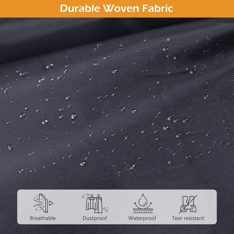 MISSLO MISSLO 65" Long Garment Bags for Travel Dress Bags Wedding Dress Cover Waterproof Clothing Bags Storage Traveling Clothes Protector for Closet Wardrobe Bags 2 Packs for Gowns, Tuxedos, Coats, Black  - Image 5