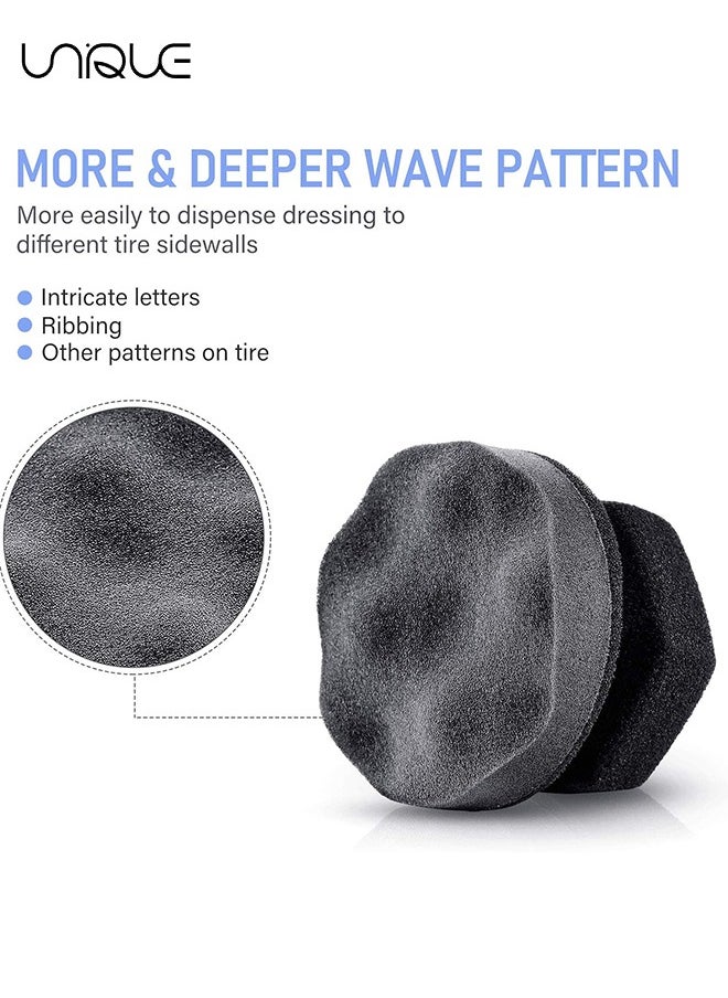 Unique 4 Pack Pro Tire Hex Grip Applicator Reusable Shine Dressing Pad Car Cleaning Supplies After Wash Cleaner for Vinyl Rubber Trim Accessories Wheel Rim，For Tire Detailing  - Image 3