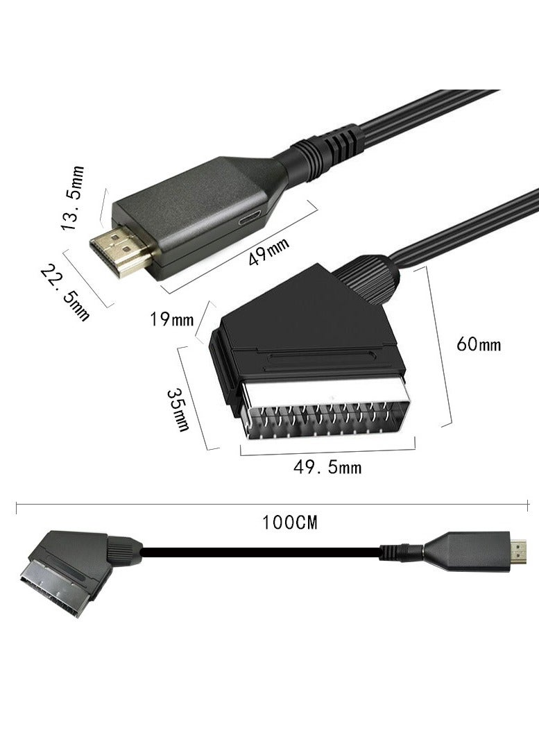 general 1 meter SCART to HDMI cable rich application scenarios convenient to carry for HDTV high-definition converter - Image 4