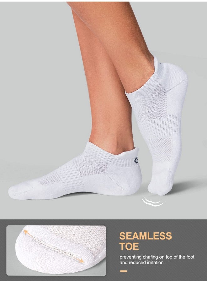 CS CELERSPORT Cushion No Show Tab Athletic Running Socks for Men and Women (6 Pairs),XL, White - Image 3