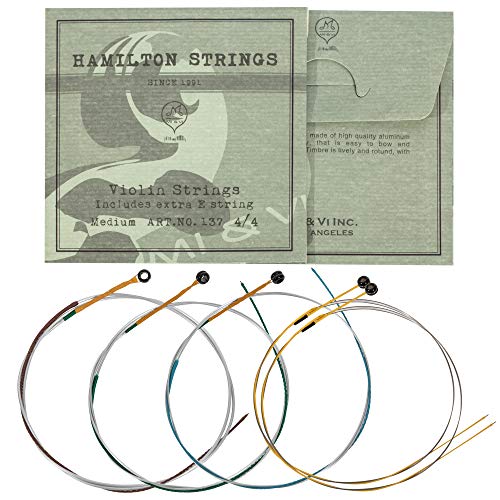 Mivi MI&VI Hamilton Violin Strings — 1/2 & 2/4 Scale Full Set (G-D-A-E) with Extra E-String | Germany Steel | Ball-End | Medium Gauge Tension - By MIVI Music - Image 2