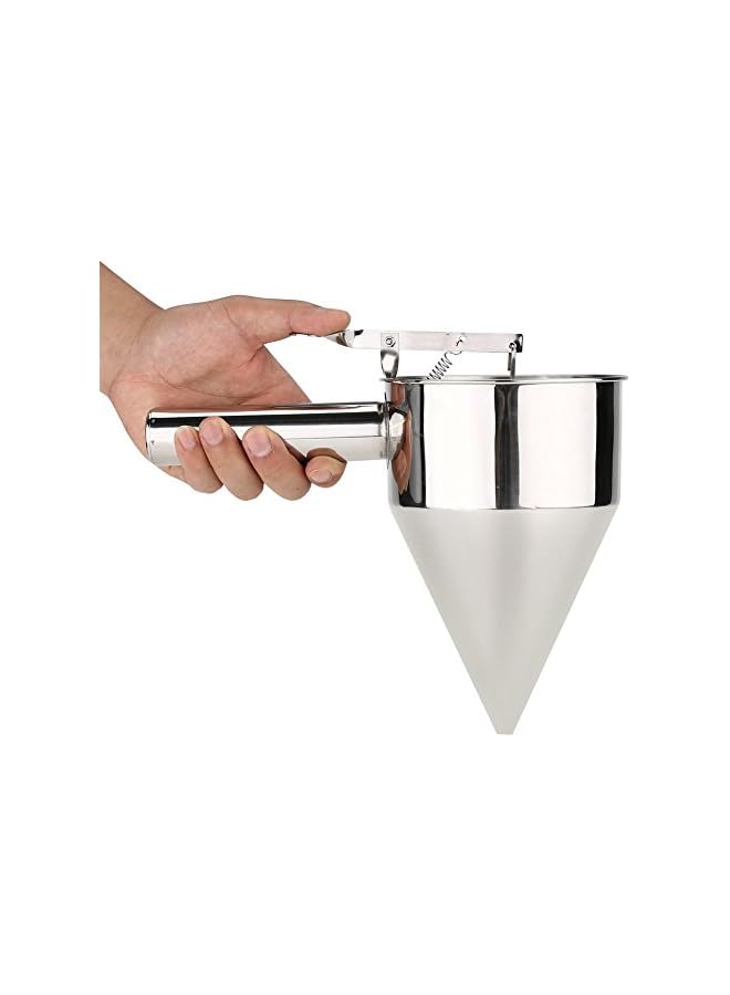 S-TOP Stainless Steel Kitchen Funnel Spice Funnel Cooking Funnel with Handle and Holder Rack, Ideal for Both Liquids - Image 2