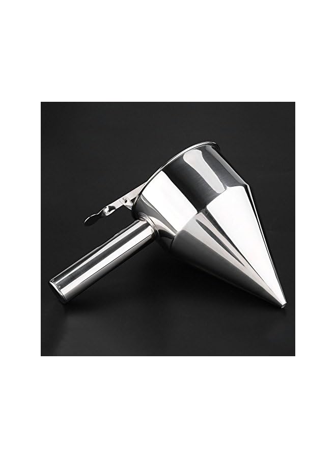 S-TOP Stainless Steel Kitchen Funnel Spice Funnel Cooking Funnel with Handle and Holder Rack, Ideal for Both Liquids - Image 3