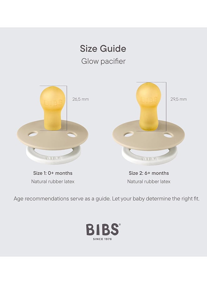 BIBS Colour Baby Pacifier, Latex Round Nipple, Size 2, 6-18 Months, Sage Glow, Glow-In-The-Dark, 1 Pieces  - Image 4