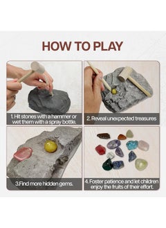 Nature Gear Gemstone Dig Kit for Kids 4-10: STEM Science Exploration, Discover Learn with Gem Guide, Crystal Excavation, National Geographic Rock Fossil Collection, Educational Toy Adventure Tools Set Ages 5-8  - Image 5