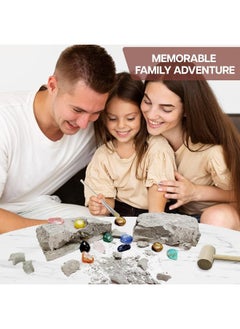 Nature Gear Gemstone Dig Kit for Kids 4-10: STEM Science Exploration, Discover Learn with Gem Guide, Crystal Excavation, National Geographic Rock Fossil Collection, Educational Toy Adventure Tools Set Ages 5-8  - Image 3