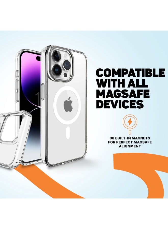 FITIT جراب FITIT CLEAR MAGSAFE مقاس 6.7 بوصة لهاتف IPHONE 15 Pro Max، يدعم الشحن اللاسلكي، حماية من الدرجة العسكرية، مضاد للاصفرار، مضاد للخدش، جراب مغناطيسي رفيع - Image 3