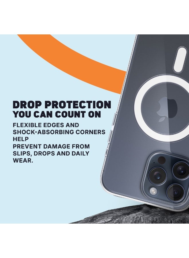 FITIT جراب FITIT CLEAR MAGSAFE مقاس 6.7 بوصة لهاتف IPHONE 15 Pro Max، يدعم الشحن اللاسلكي، حماية من الدرجة العسكرية، مضاد للاصفرار، مضاد للخدش، جراب مغناطيسي رفيع - Image 5