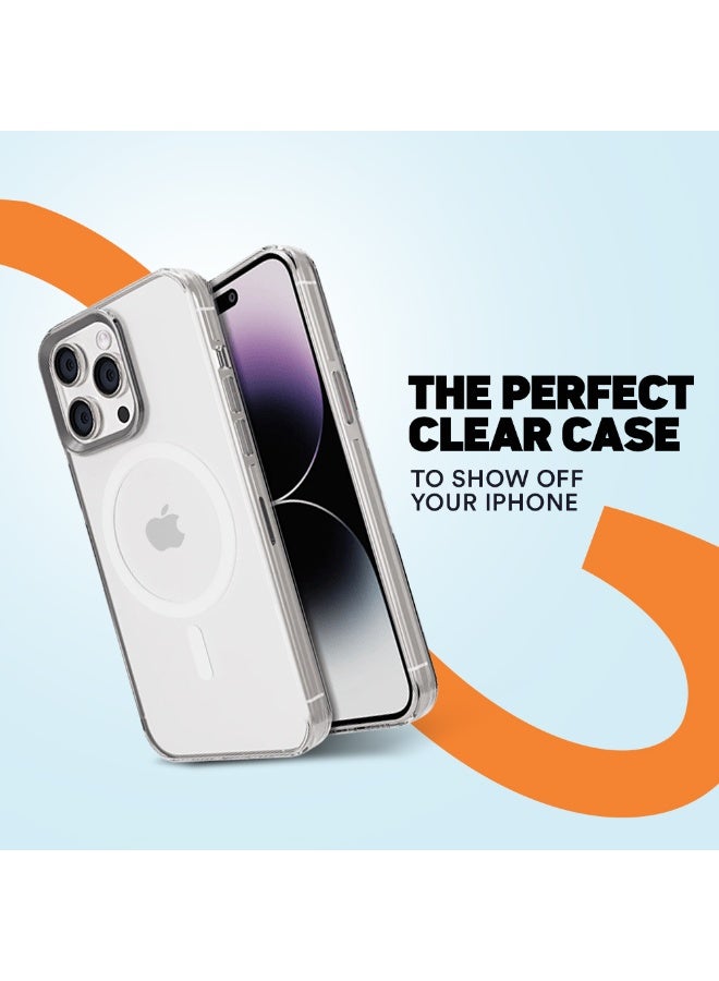 FITIT جراب FITIT CLEAR MAGSAFE مقاس 6.7 بوصة لهاتف IPHONE 15 Pro Max، يدعم الشحن اللاسلكي، حماية من الدرجة العسكرية، مضاد للاصفرار، مضاد للخدش، جراب مغناطيسي رفيع - Image 2
