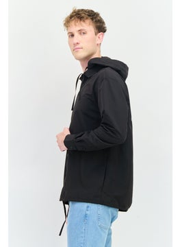 SELECTED Men Solid Hooded Jacket Shirt, Black  - Image 3