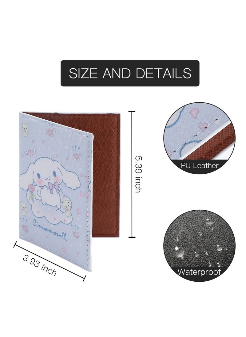 Y&D - Passport Cover Cute Cartoon Kitty Leather Holder Travel Case Kawaii Cat Wallet Credit Card for Women Cards Organizer Accessories - Image 1