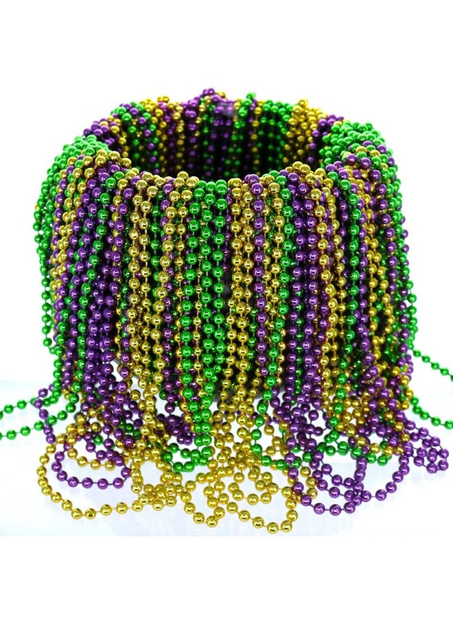 جيفت إكسبرس مجموعة من 144 خرزة من الذهب الأرجواني والأخضر من مجموعة Mardi Gras، تشكيلة قلادات خرز Mardi Gras، خرزات رمية بكميات كبيرة، خرز Gasparilla  - Image 1