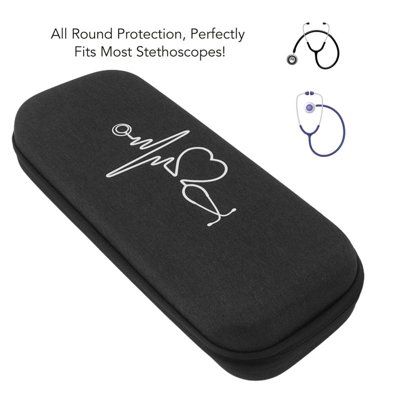Shockproof EVA Hard Stethoscope Storage Case Nurse Essentials Accessories Black - Image 3
