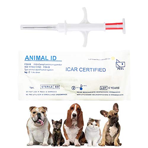 Smoostart 20 Pack 2.12x12mm Universal Standard Microchip, ISO11784/ISO11785/FDX-B Pet ID Tags, 15 Bit Microchip for Dog, Cat, Pig - Image 1