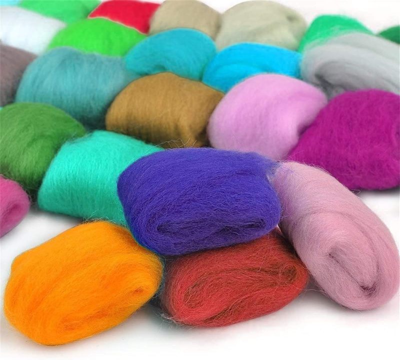 Wool Felting Kit: 40 Individually Wrapped Pieces Of Soft Merino Wool Roving - Moisture-Protected Vibrant Colors For Effortless Organization Needle Felting Supplies For Beginners & Fiber Art Hobbyists - Image 2