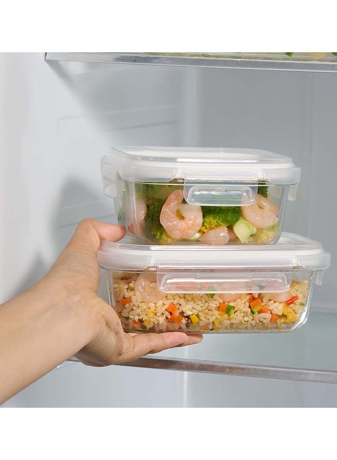 LocknLock Stackable Tempered Glass Square Food Container 320ml , Airtight with 4-Side Locking Lid, Microwave, Freezer & Dishwasher Safe, Stackable Glass Storage for Meal Prep & Leftovers - Image 4