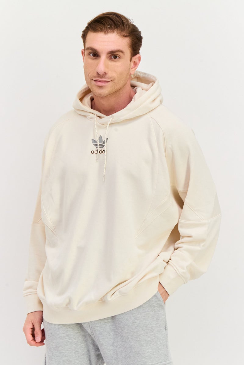 adidas Originals Men Sportswear Fit Brand Logo Long Sleeves Outdoor Sweatshirt, Ivory  - Image 1
