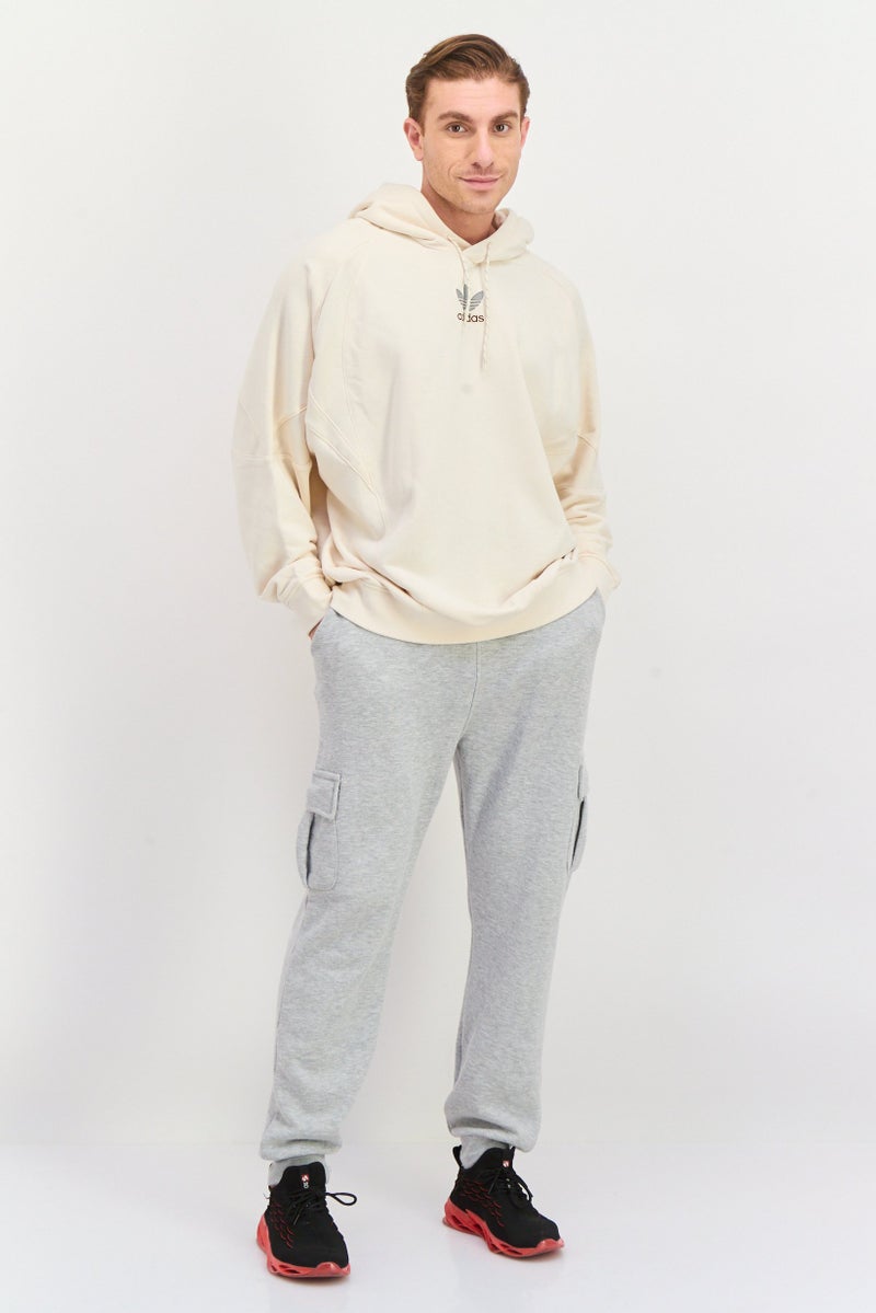 adidas Originals Men Sportswear Fit Brand Logo Long Sleeves Outdoor Sweatshirt, Ivory  - Image 4