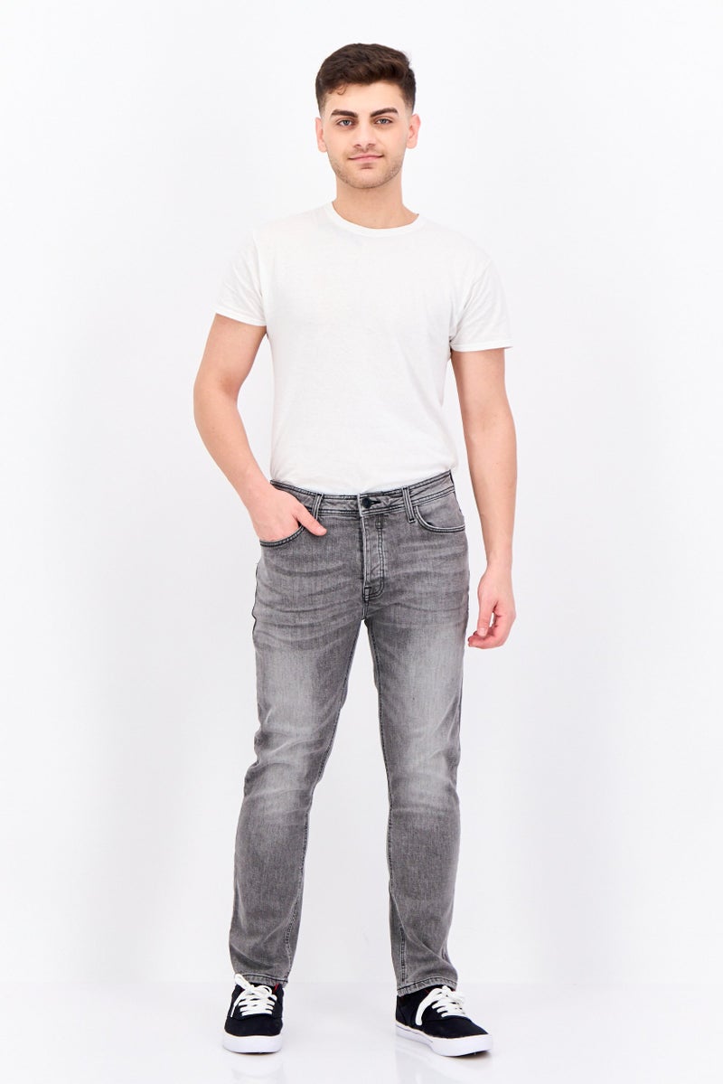 CROSSHATCH Men Slim Fit Washed Stretchable Jeans, Grey - Image 4