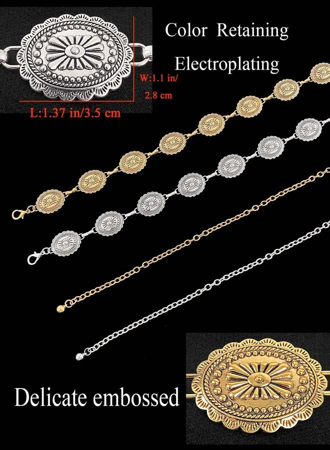 TOPACC Western Chain belt for Women Gold Metal Concho Belt Cowgirl Waist Chain Belt for Dress Jeans Country Concert Outfit - Image 3
