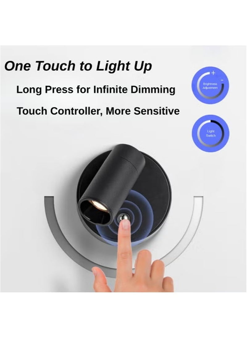 Apustim 2 Piece Wireless Indoor Spotlight, Magnetic Spotlight，3 Color Adjustable Wall Light with Remote Control for Wall Art，Plants，Accent Lighting （Black） - Image 3