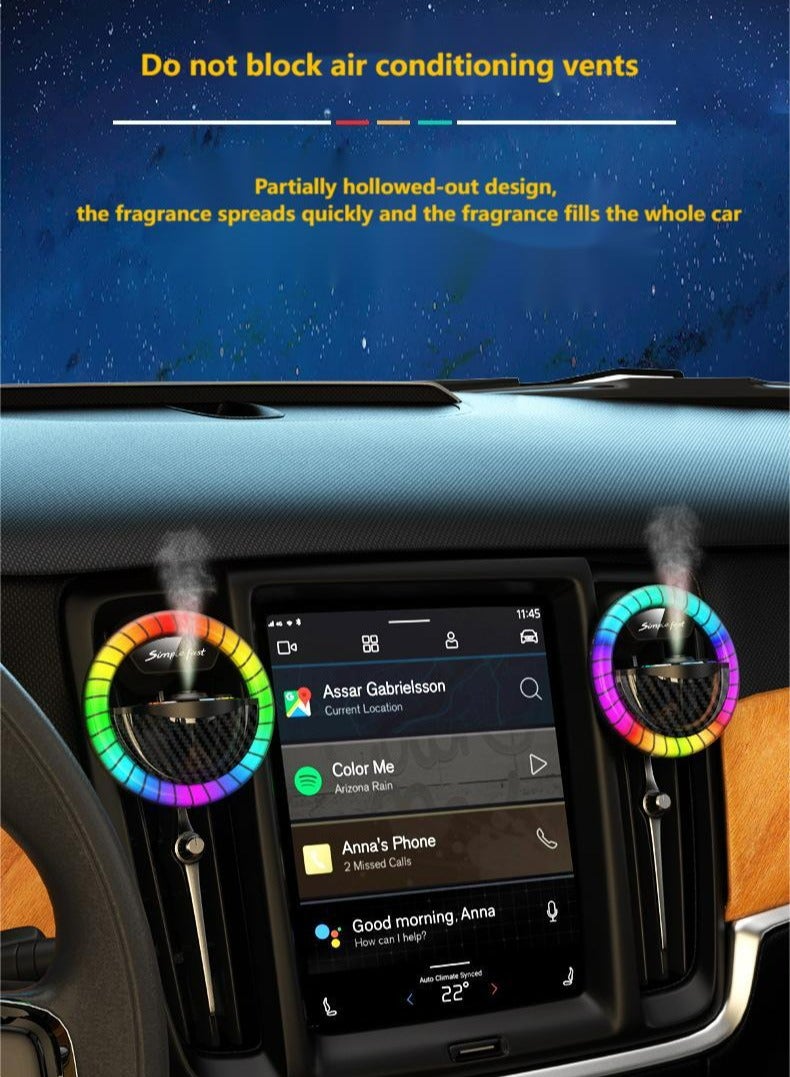 Generic Car intelligent fragrance outlet aromatherapy rhythm lamp magic color LED light machine,  car diffuser, air vent freshener(2-pcs FREE premium aromatherapy included) - Image 1