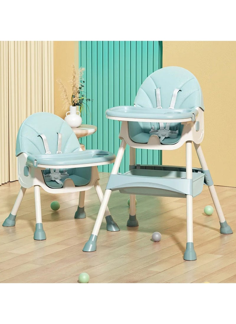FULL JOY Adjustable Multifunctional Portable Foldable Dining Highchair With Removable Tray-Green  - Image 2