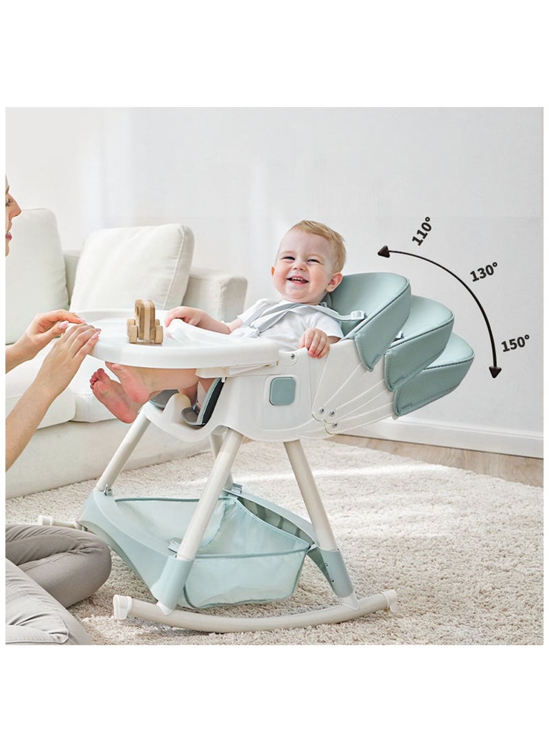 FULL JOY Adjustable Multifunctional Portable Foldable Dining Highchair With Removable Tray-Green  - Image 5