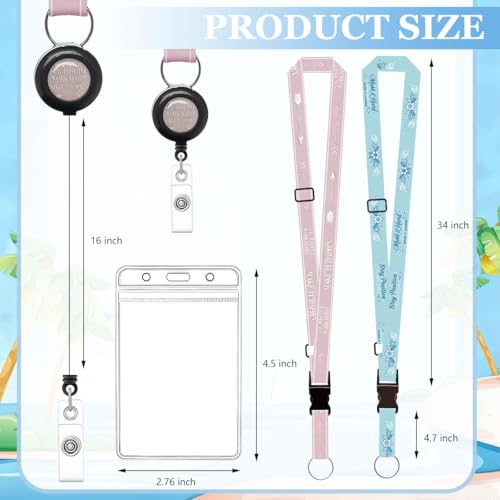 HASFINE Stay Positive Cruise Lanyard with Retractable Badge Reel and Waterproof ID Holder, 2 Pack Adjustable Neck Strap for Cruise Ship Cards, Keys, Work Badge,Office, Nurse Essentials - Image 4