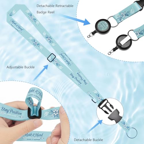 HASFINE Stay Positive Cruise Lanyard with Retractable Badge Reel and Waterproof ID Holder, 2 Pack Adjustable Neck Strap for Cruise Ship Cards, Keys, Work Badge,Office, Nurse Essentials - Image 5