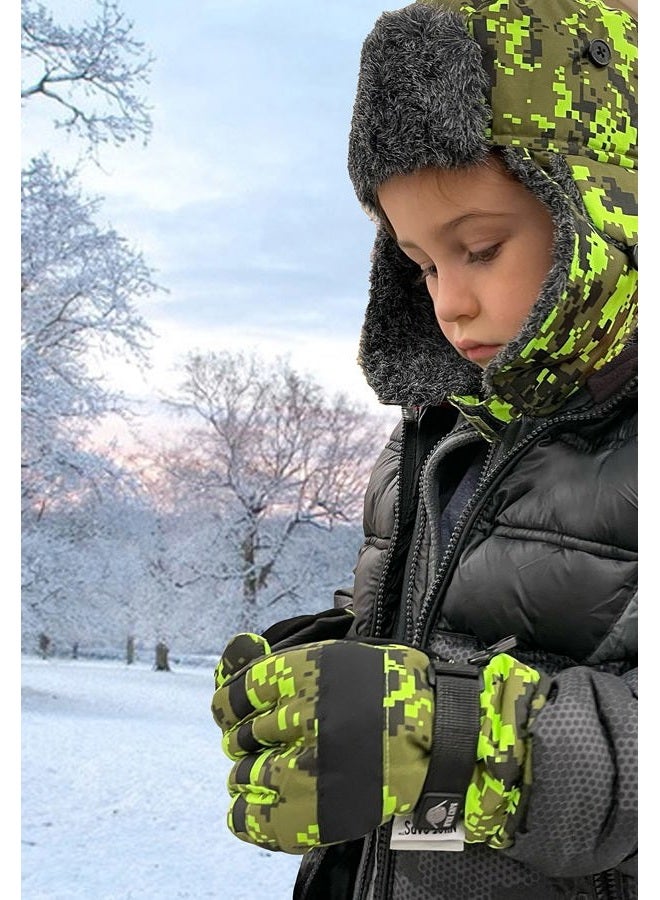 N'Ice Caps Kids Cold Weather Waterproof Camo Print Thinsulate Ski Gloves - Image 2
