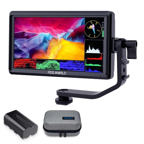 FEELWORLD S55 V3 6 Inch 500nit On Camera DSLR Field Monitor 4K HDMI Input Output 3D LUT Waveform Focus Assist See Clearly No More Guessing for Video Shooting Vlogging with F550 Battery and Bag - Image 1