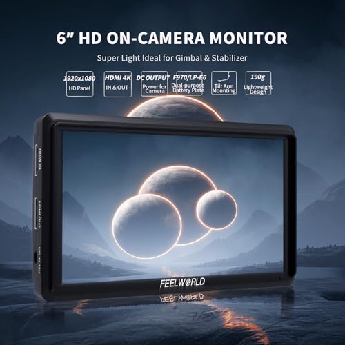 FEELWORLD S55 V3 6 Inch 500nit On Camera DSLR Field Monitor 4K HDMI Input Output 3D LUT Waveform Focus Assist See Clearly No More Guessing for Video Shooting Vlogging with F550 Battery and Bag - Image 3