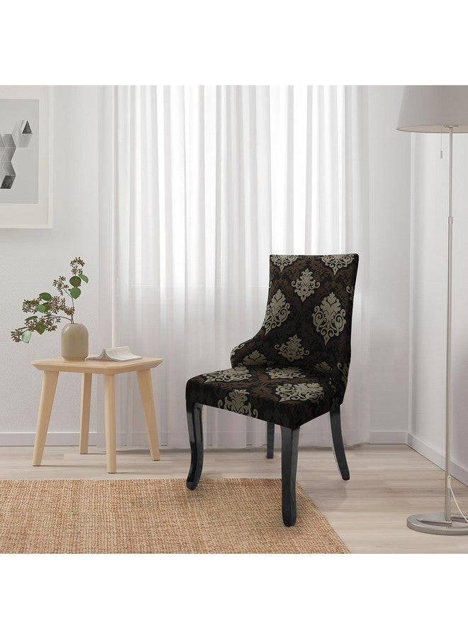 House of Quirk Wingback American Side Chair Slipcover-Accent Chair Cover Slipcover with Arm,Washable Dining Chair with Nailed Trim Protector for Dining Living Room (Black Motif) - Image 2