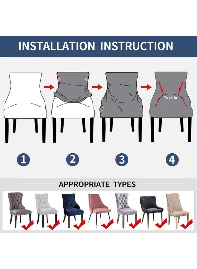 House of Quirk Wingback American Side Chair Slipcover-Accent Chair Cover Slipcover with Arm,Washable Dining Chair with Nailed Trim Protector for Dining Living Room (Black Motif) - Image 4