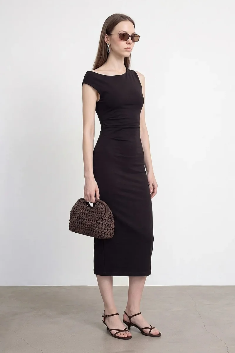 ديلفين DILVIN Sleeveless Bodycon Midi Dress