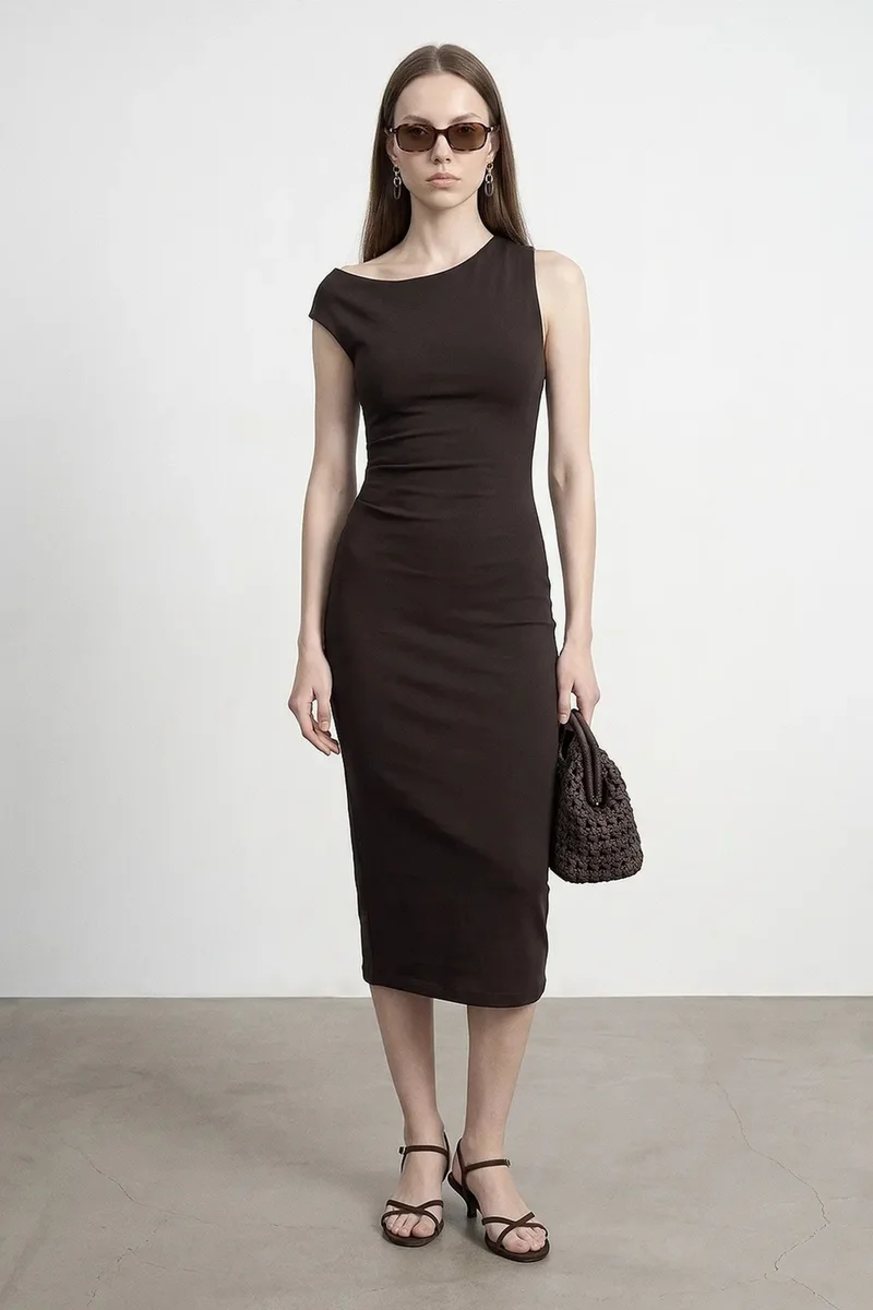 ديلفين DILVIN Sleeveless Bodycon Midi Dress