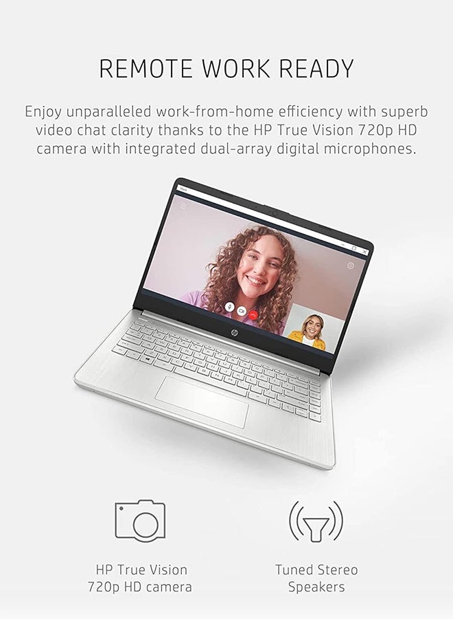 HP (Upgraded Version) Laptop With 14-Inch Display, AMD Ryzen 5 5500U Processor/16GB RAM/512GB PCIe SSD/AMD Radeon R5 Graphics/Windows 11 Pro With Hub English Natural Silver - Image 3
