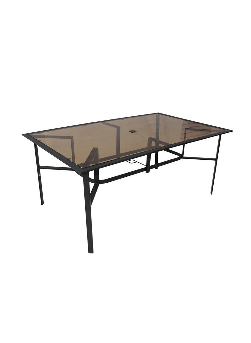 Swin Furniture Glass Top Six-Seater Outdoor Dining Set With Chairs - Image 3