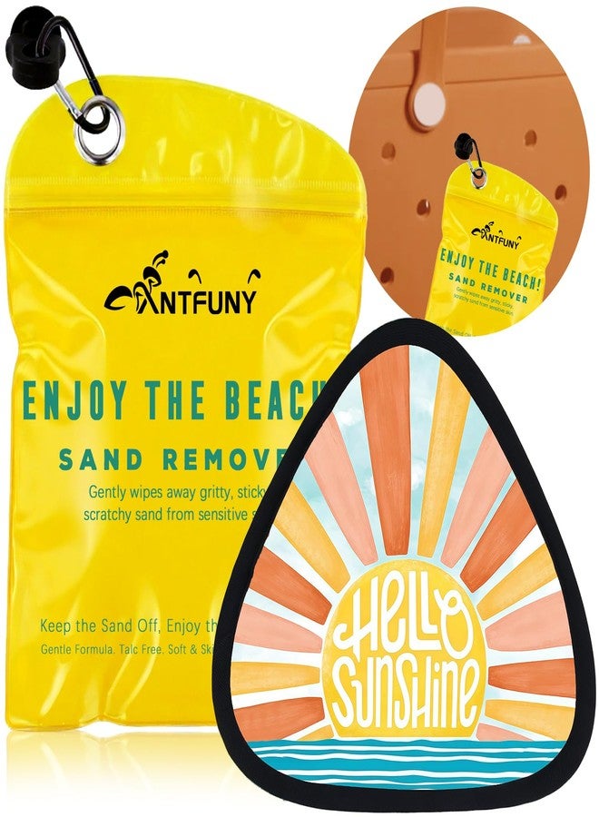 Antfuny Triangle Sand Remover for Beach Sandproof Cleaner Eraser Essential Wipe Off Mitt Duster Brush Cup Holder Game Toy Cruise Ship Summer Vacation Must Have Hawaii Trip Honeymoon Gift for Women Towel - Image 1