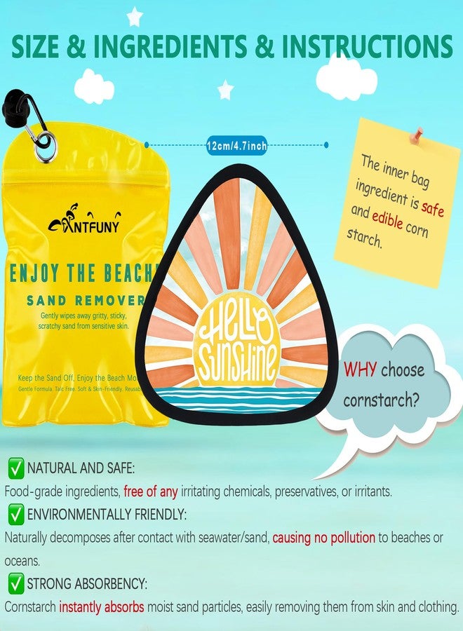 Antfuny Triangle Sand Remover for Beach Sandproof Cleaner Eraser Essential Wipe Off Mitt Duster Brush Cup Holder Game Toy Cruise Ship Summer Vacation Must Have Hawaii Trip Honeymoon Gift for Women Towel - Image 2