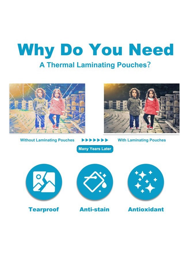 Tapsin 5 Mil Laminating Sheets, Holds 8.5 x 11 Inch Sheets 200 Pack, Thermal Laminating Pouches for Laminator, 9 X 11.5-inches/Letter Size Thermal Laminating Paper, Round Corner - Image 3