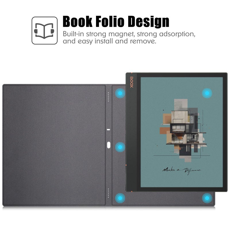 BOZHUORUI Magnetic Case for 10.3" Boox Note Air5 C (2025) / Note Air4 C (2024) / Note Air3 C (2023) Tablet ePaper | with Auto Sleep/Wake | Slim Lightweight | PU Leather Cover (Black) - Image 3
