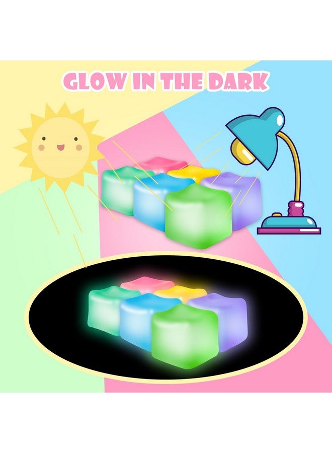 JANESVISSY 6Pcs Stress Cube Glow in The Dark Toys,Sensory Squeeze Toy with Super Solid Squishy,Fidget Squishy Toys for Kids and Adults,Ice Cube Toys,High Density Squeeze Balls - Image 4