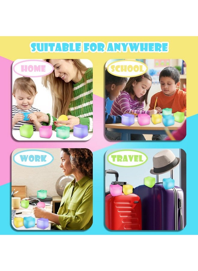 JANESVISSY 6Pcs Stress Cube Glow in The Dark Toys,Sensory Squeeze Toy with Super Solid Squishy,Fidget Squishy Toys for Kids and Adults,Ice Cube Toys,High Density Squeeze Balls - Image 5