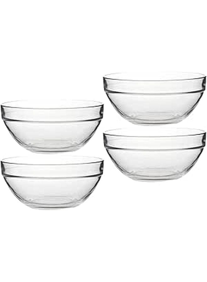 Multifunction Glass Dessert Bowls Set of 4 Clear Small Pudding Bowls for Serving - Image 1