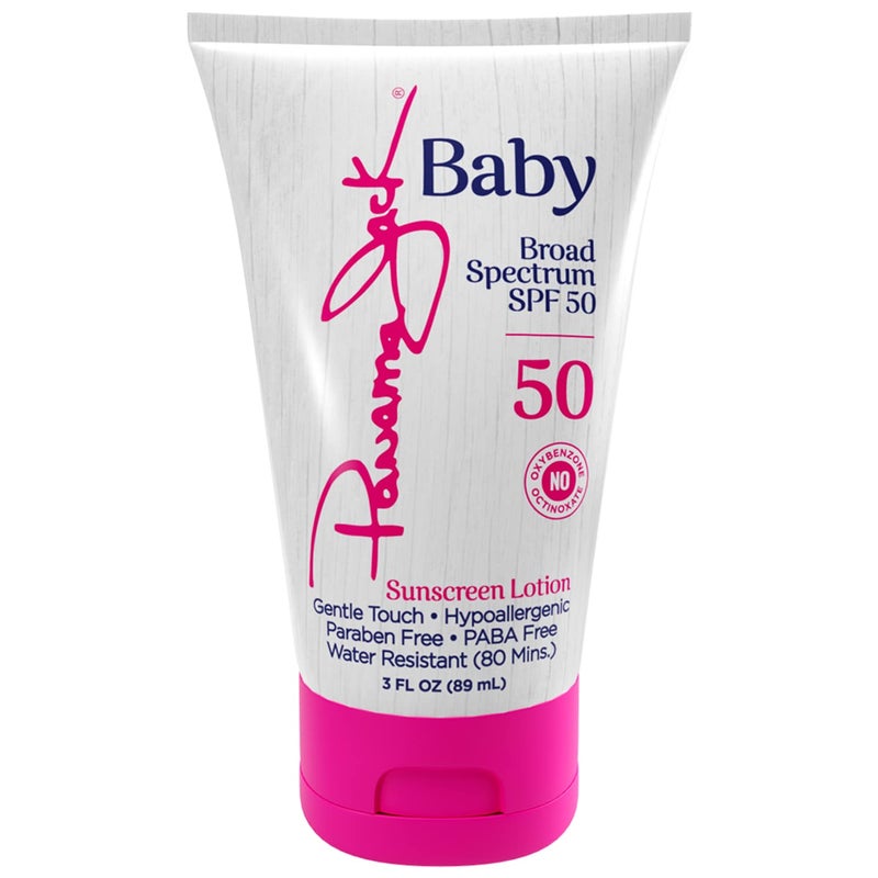 panama jack Baby Sunscreen Lotion - SPF 50, Broad Spectrum UVA/UVB Protection, Hypoallergenic Gentle Touch, PABA, Paraben, Gluten & Cruelty Free, Water Resistant (80 Minutes), 3 FL OZ - Image 1