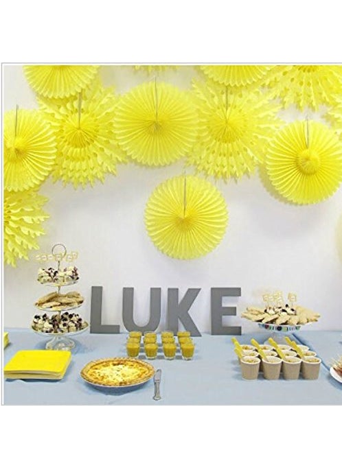 JAGMAG Jagmag Tissue Paper Fan DecorationsSnowflake Tissue Paper Fan Decoration Yellow Set of 3  - Image 4