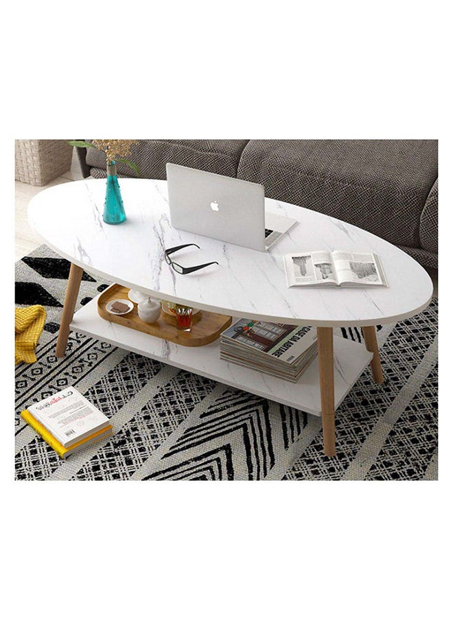 DANUBE HOME Freya Coffee Table Multifunctional Living Room Desk Space Saving Center Table Modern Design Furniture For Home Living Room L 100 x W 50 x H 42 cm White  - Image 1