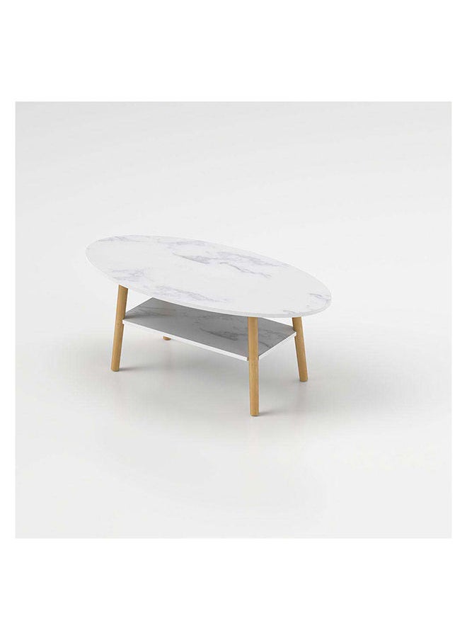 DANUBE HOME Freya Coffee Table Multifunctional Living Room Desk Space Saving Center Table Modern Design Furniture For Home Living Room L 100 x W 50 x H 42 cm White  - Image 3